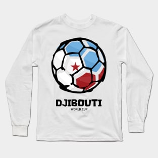 Djibouti Football Country Flag Long Sleeve T-Shirt